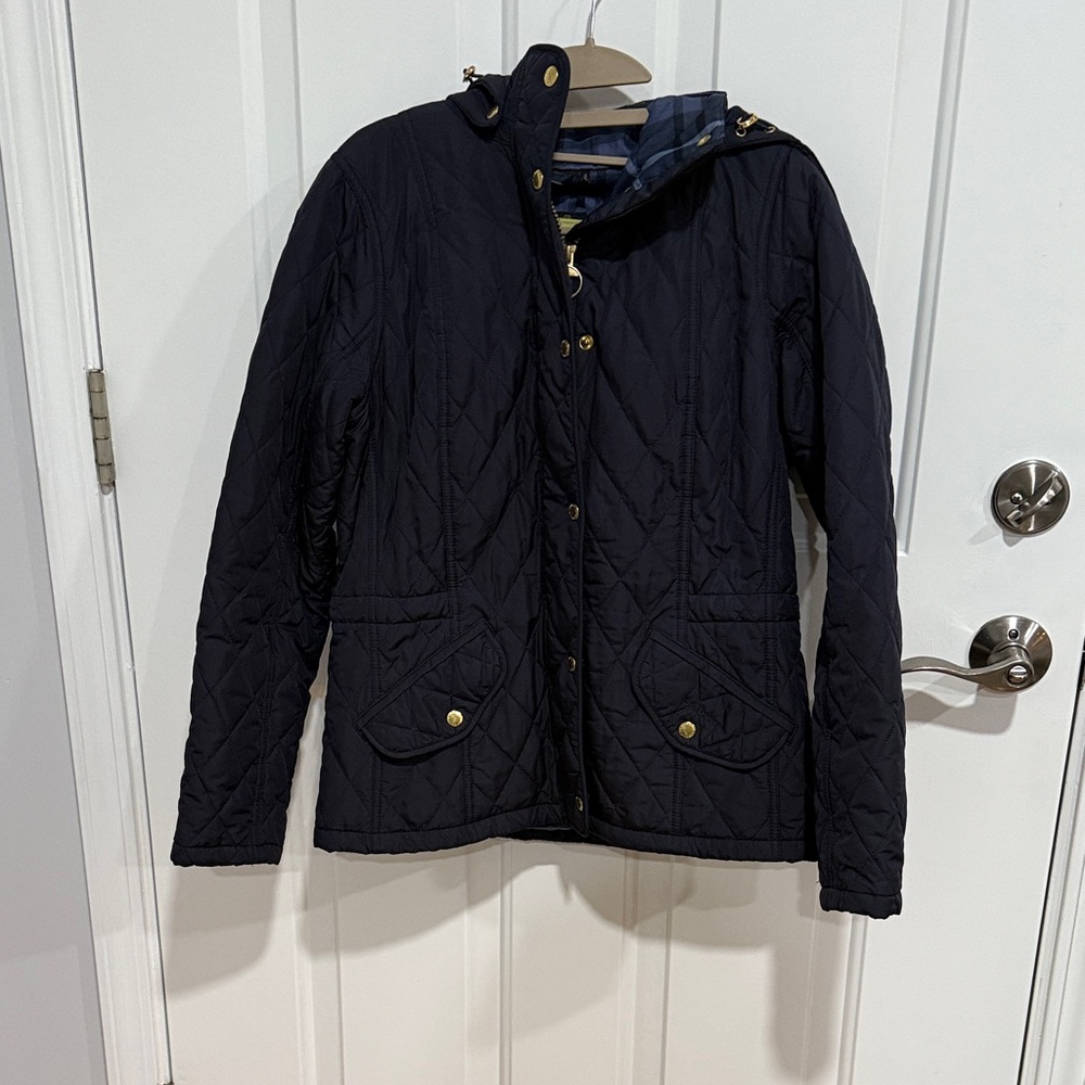 Barbour Black Jacket with Gold Zipper